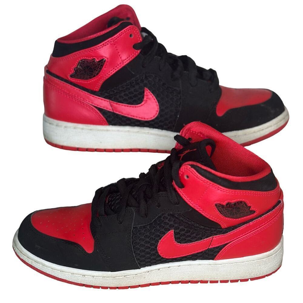Nike Air Jordan 1 Phat Black/Siren Red-White Girls Size 6Y